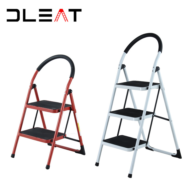 2steps non-slip step stool white luxury family folding iron ladder