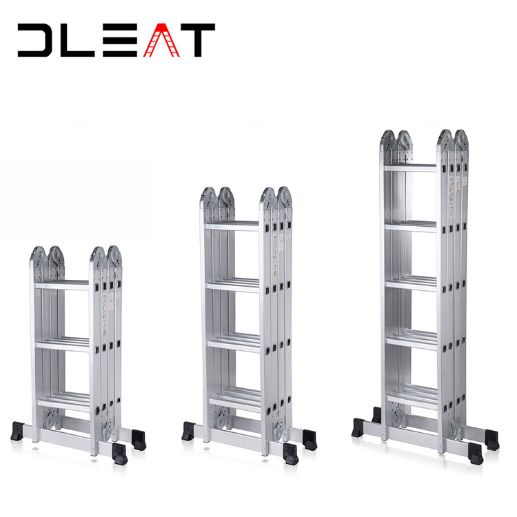 4*4 & 16 Steps Lightweight Folding Multi-Function Aluminum Joint Stairs & Ladder With Safety Platform