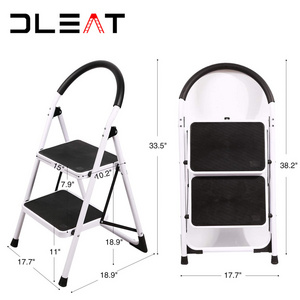 2steps non-slip step stool white luxury family folding iron ladder