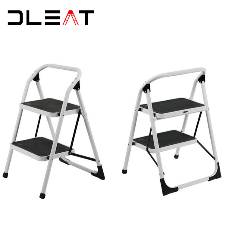 2steps non-slip step stool white luxury family folding iron ladder