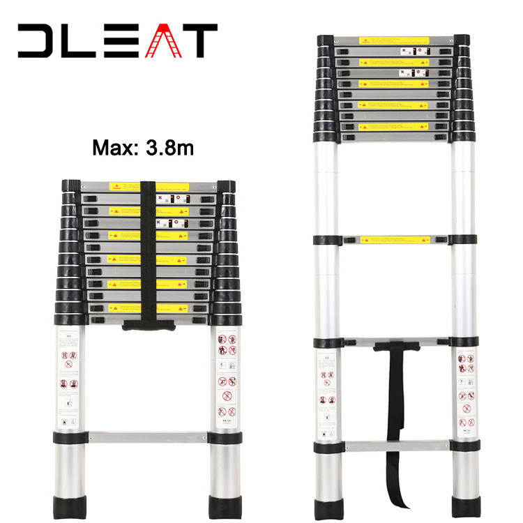 high quality manual folding step ladder aluminum extension portable 13 steps folding bulwark ladder