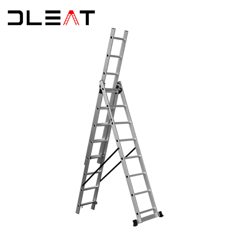 wholesale high quality and inexpensive three section aluminum combination extension ladder standing stair lift 12m 10m 8m 6m