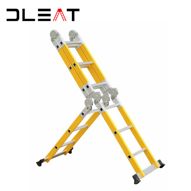 hot sale 4x5 steps Fiberglass multipurpose compact lightweight folding step easy store step ladder with en131