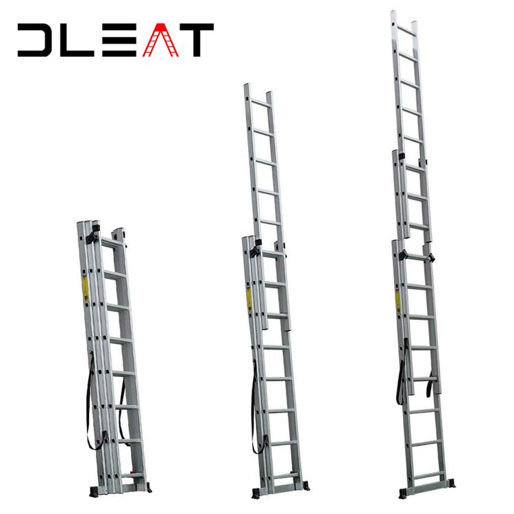 wholesale high quality and inexpensive three section aluminum combination extension ladder standing stair lift 12m 10m 8m 6m