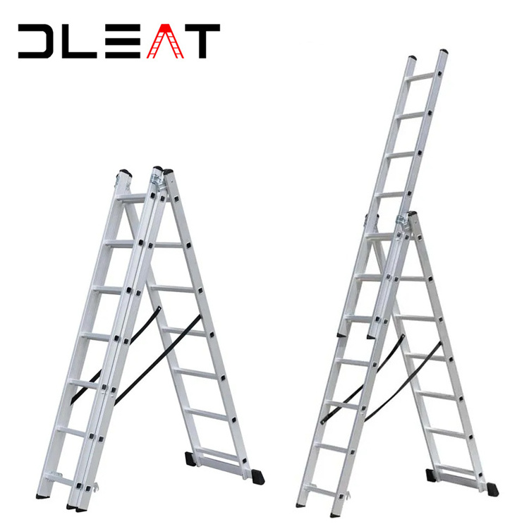 wholesale high quality and inexpensive three section aluminum combination extension ladder standing stair lift 12m 10m 8m 6m