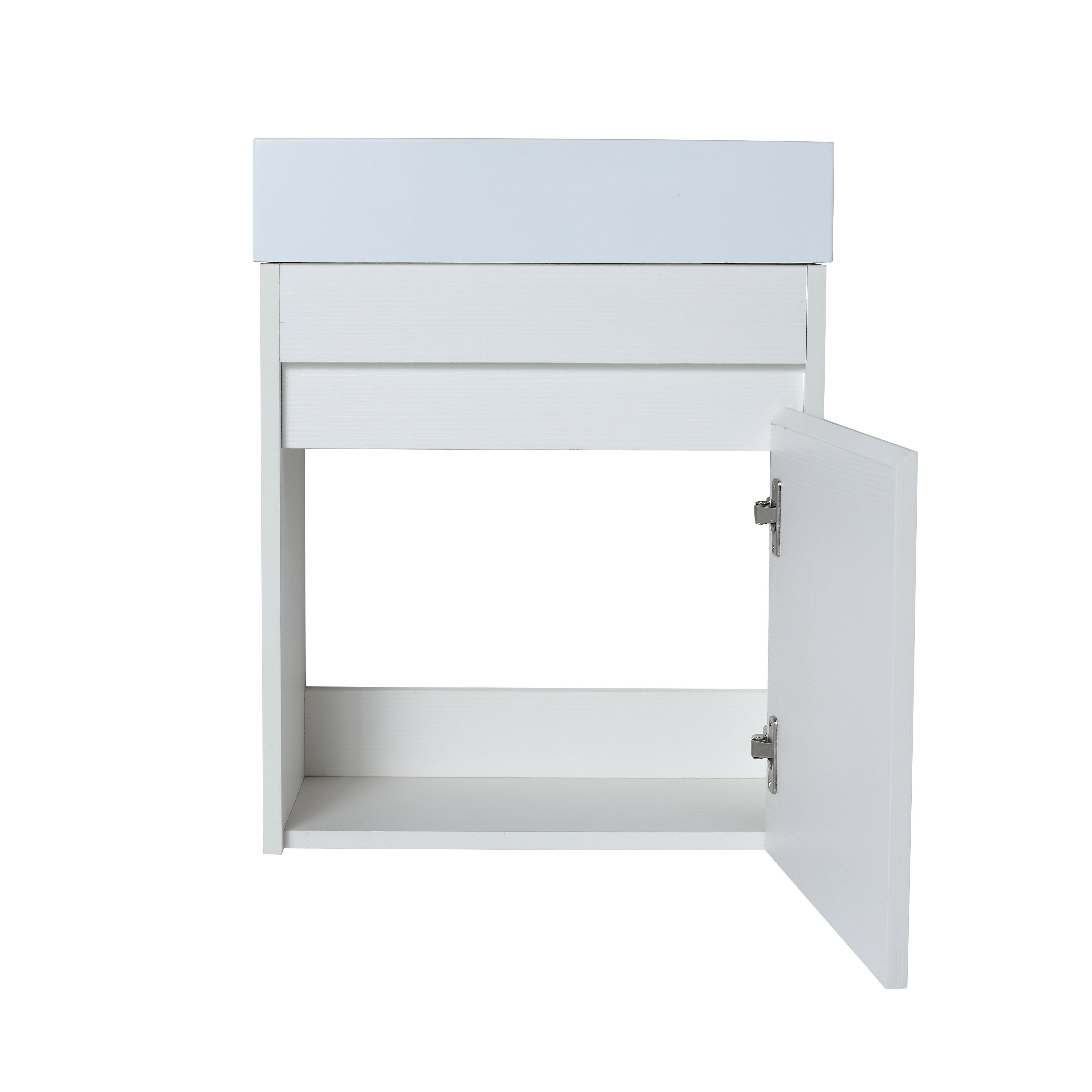 18 inch White Bathroom Storage Cabinet with Doors 45cm Small Sink Vanity Unit Bathroom Sink Combo