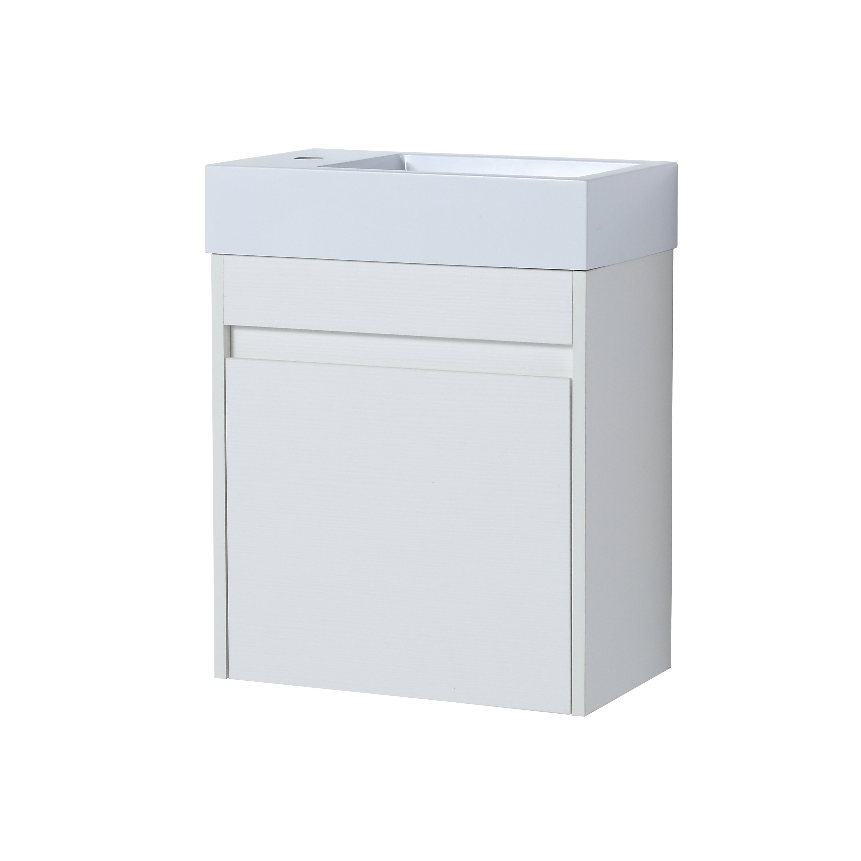 18 inch White Bathroom Storage Cabinet with Doors 45cm Small Sink Vanity Unit Bathroom Sink Combo