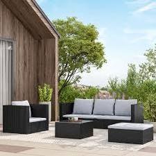 Modern Garden Patio Indoor Outdoor poly rattan furniture rooms to go outdoor furniture synthetic rattan wicker furniture