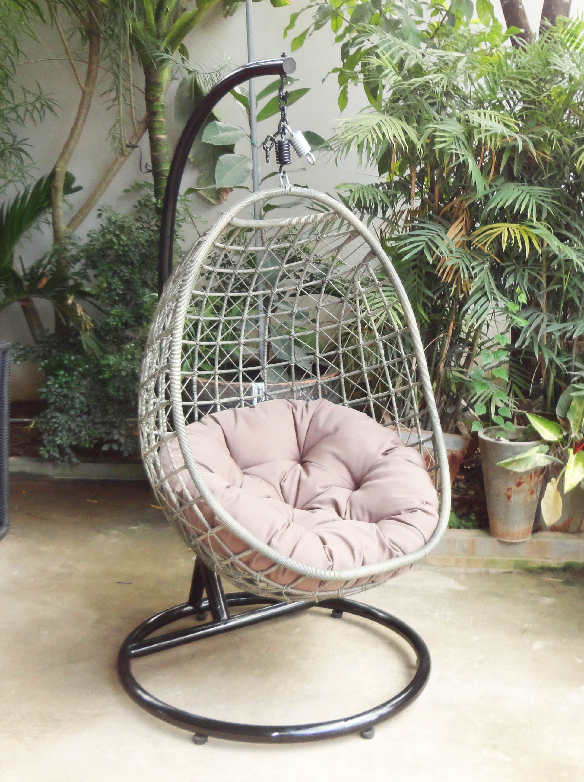 Egg Garden Round Seat Aluminum Frame Cover Outdoor Indoor Hanging Double Day Bed Chair For Baby Rattan Swing