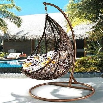 Modern double seat swing chair, Swing Hanging Egg Rattan Chair Outdoor Hammock Stand Cushions not include Chair