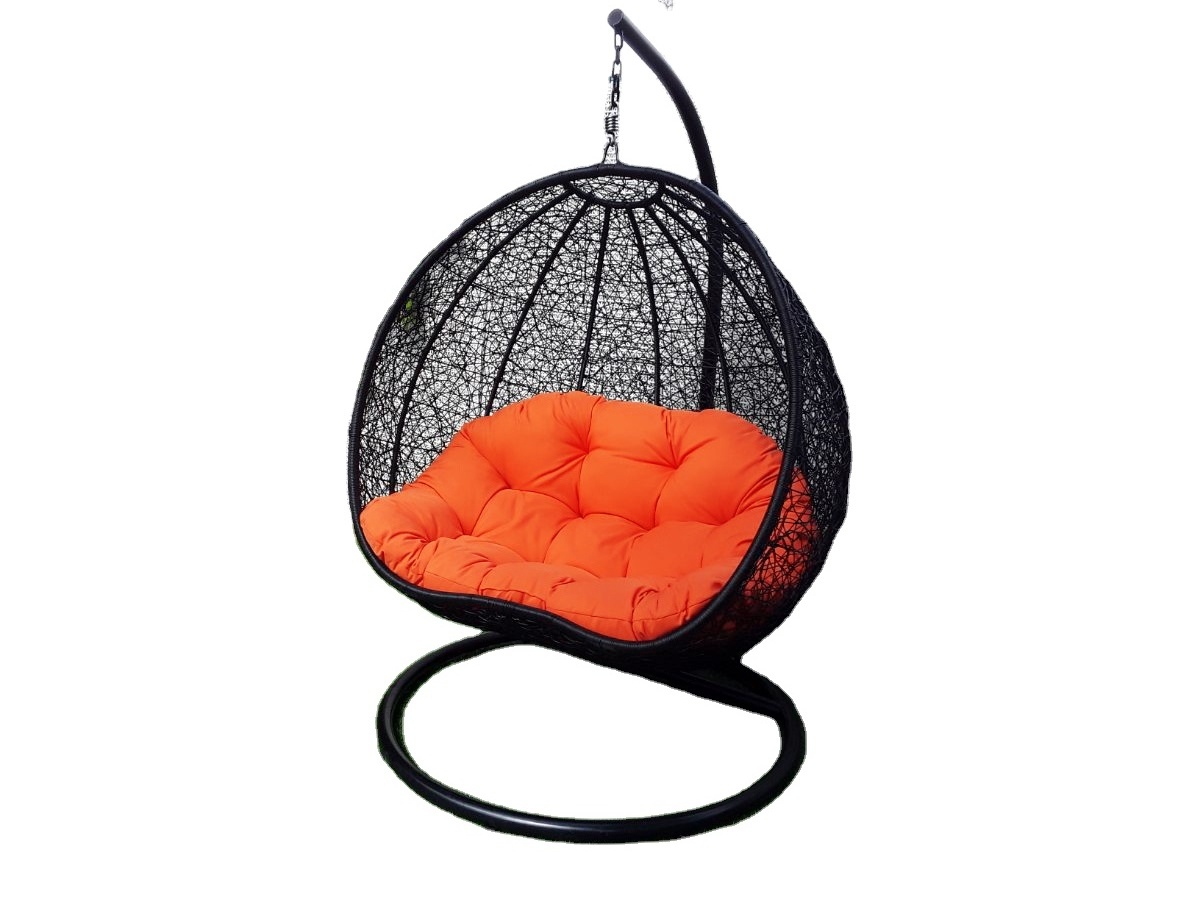 Swing Chair Hanging Egg Chair Outdoor in 2022 Glass Bedroom Furniture Spun Polyester Fabric Modern PE Rattan PU Density 20kg/m3