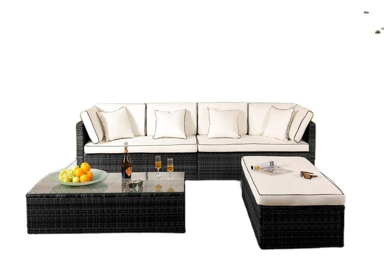 Garden classics outdoor relaxing furniture set rattan sectional L shape sofa 2022