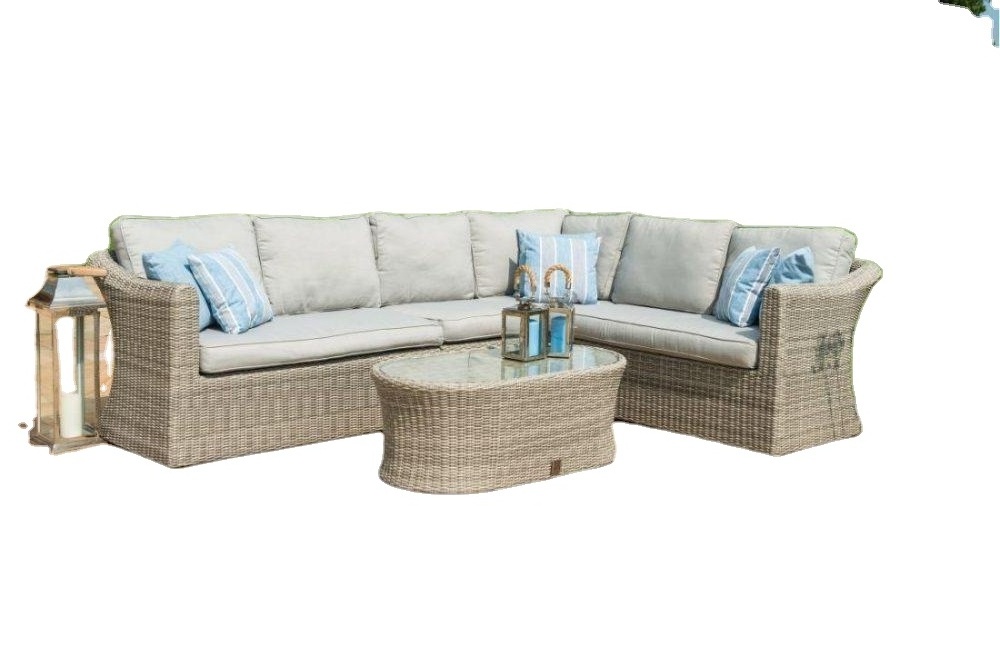 Garden classics outdoor relaxing furniture set rattan sectional L shape sofa 2022