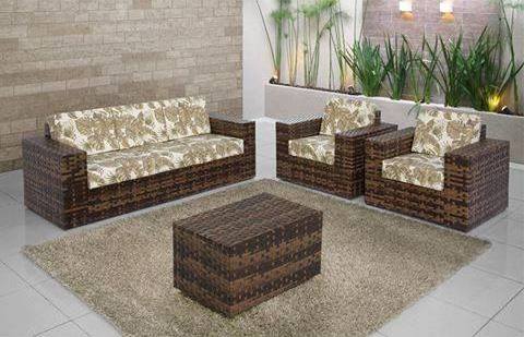 6 Pieces Patio Furniture Set with Table Outdoor Sectional Sofa Sets Patio Furniture PE Rattan Seat Cushions