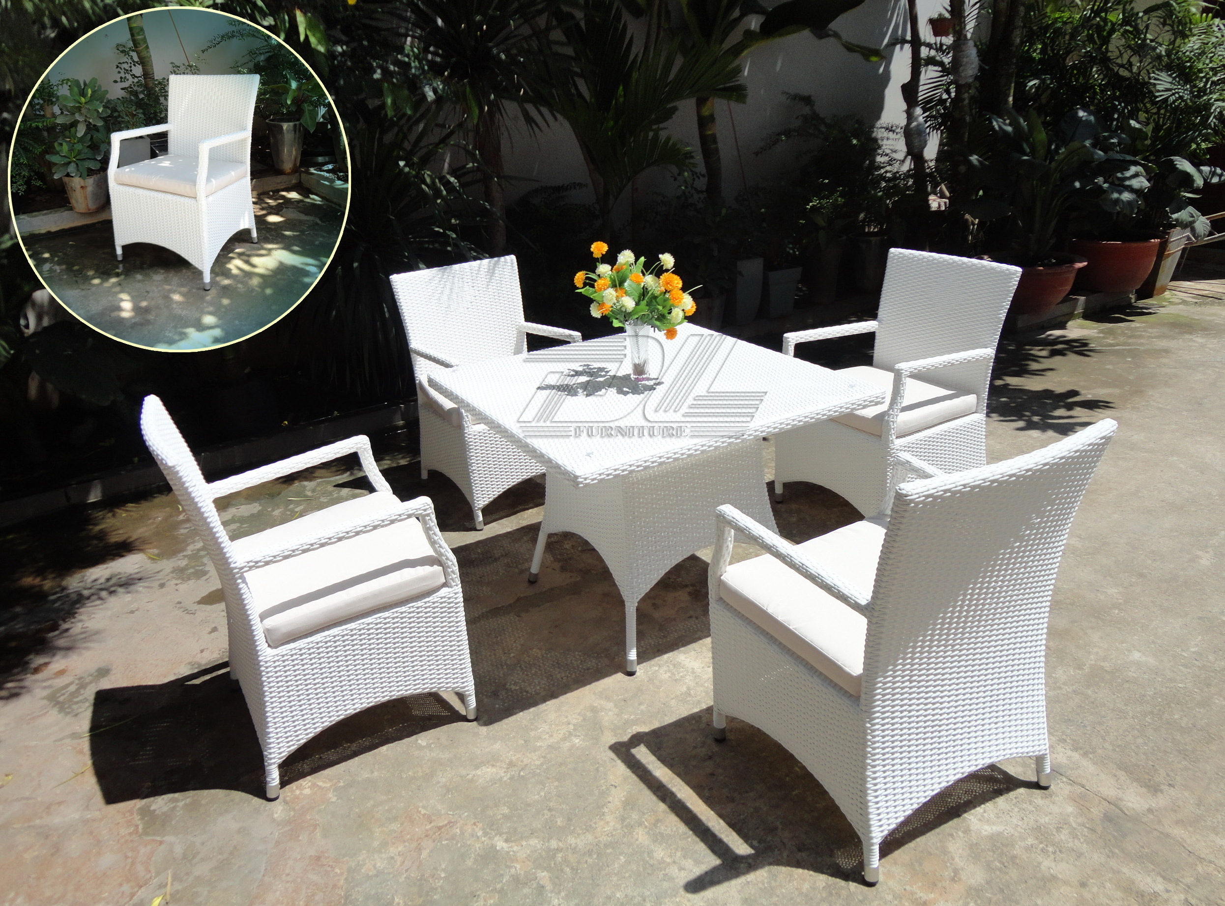 From 4 Piece Patio Rattan Furniture Dining Set, You'll Find It Elevates Your Exterior Living Space To The Extraordinary.