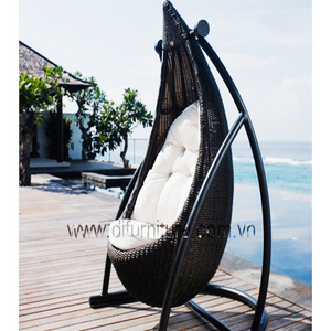 Modern Patio Swing Swing Outdoor Rattan Swing Chair Egg Garden Furniture Garden Furniture Single Color Papaya Hanging Chair