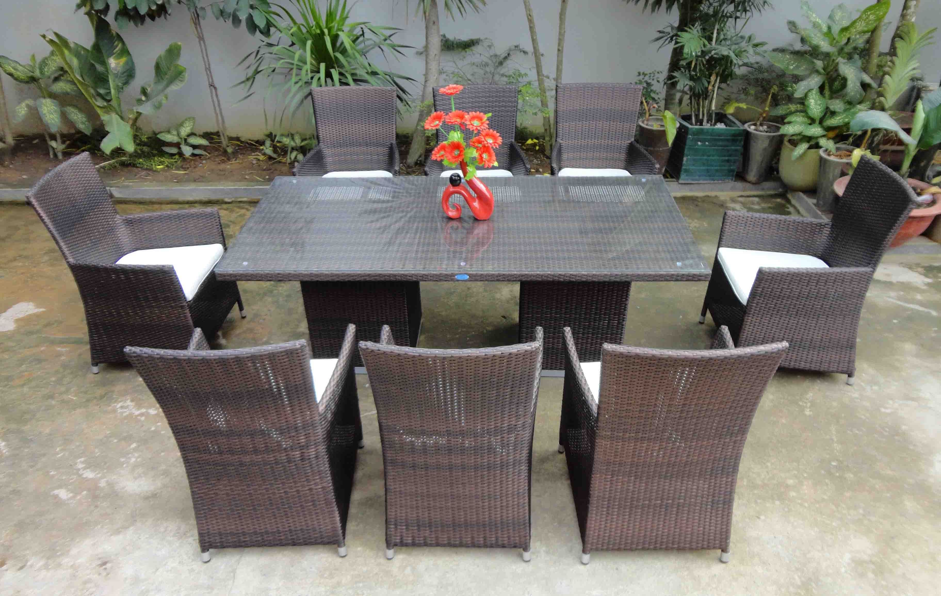 POLY RATTAN OUTDOOR FURNITURE  WICKER DINING SET/ PATIO FURNITURE/ CASUAL ITERM