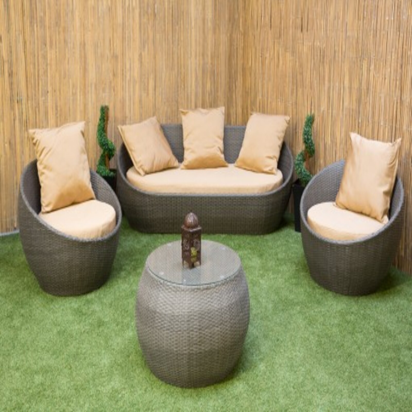 2 armchair and 3 seaters sofa for brown wicker rattan sofa set outdoor funiture