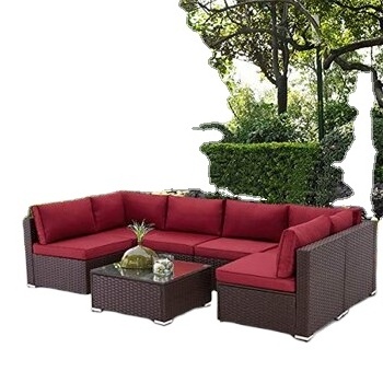 D.L furniture FE wicker dark rattan for two seater sofa, two armchair and table