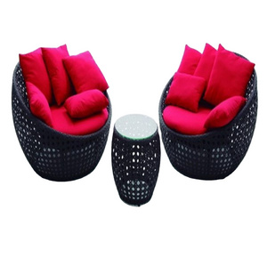 Leisure Outdoor Rattan Double Sun Bed Rattan Wicker Chaise Lounge Garden Poolside Bed Sofa Bed With Table