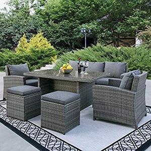 Rattan sectional sofa set with cushion 10cm/ patio casual set for outdoor/ garden set  +84 338137668 Whatsapp