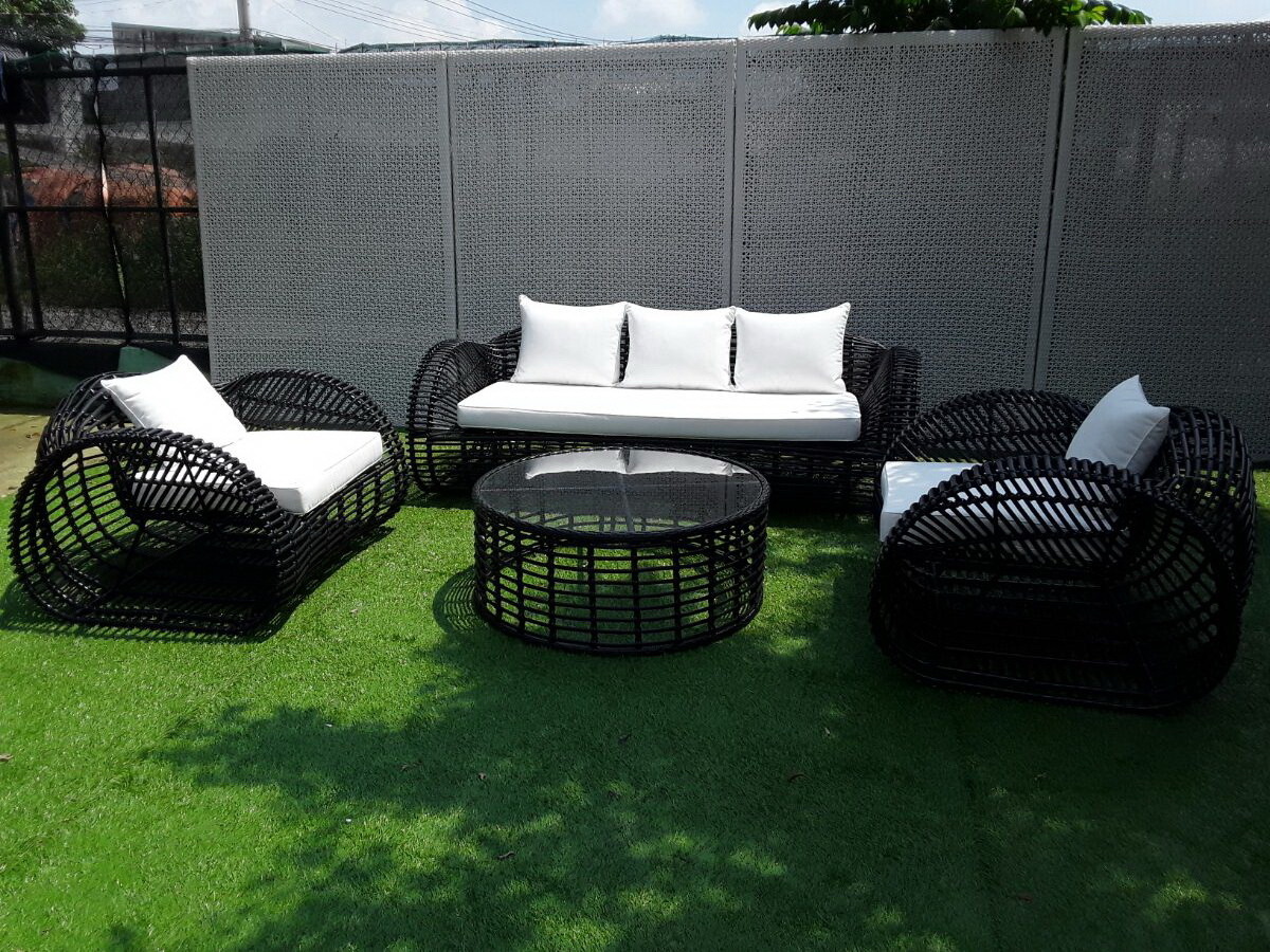 Outdoor Furniture Set - Modern Garden Furniture All Weather Resistant Sofa Set Outdoor Furniture Waterproof Natural Outdoor