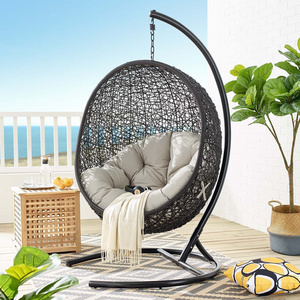 Hanging Egg Chair Rattan Outdoor Indoor Patio Garden Swing Chairs With Cushion