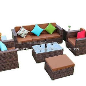 Wicker Outdoor Furniture Rattan Sofa Furniture Outdoor Garden Patio Rattan Furniture / PE Aluminum Modular Sofa Set