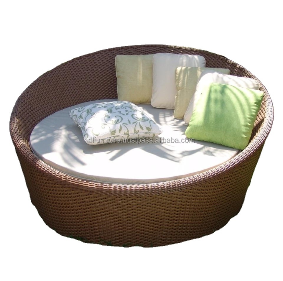 Poly Rattan Round Sunbed Garden Furniture/Garden Outdoor Pool Furniture Patio Sun Loungers Chair