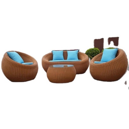 New design outdoor furniture style two seater sofa rattan garden sofa set