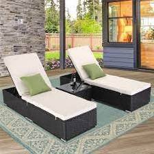 Sunbed decoration for garden outdoor set made by poly rattan/ wicker patio set with cushion 10cm