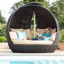 Outdoor furniture wicker PE white rattan garden furniture with poly rattan sun lounger