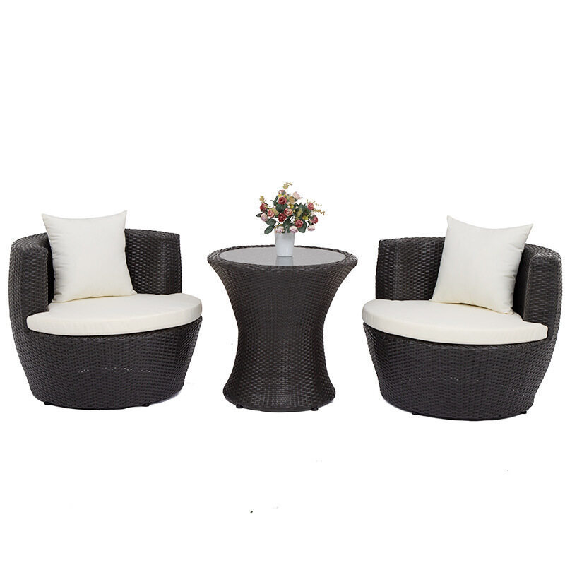 Vietnam garden furniture/ Outdoor 3 Pieces Patio Set, Rattan Chair Conversation Sets with Coffee Table Comfortable