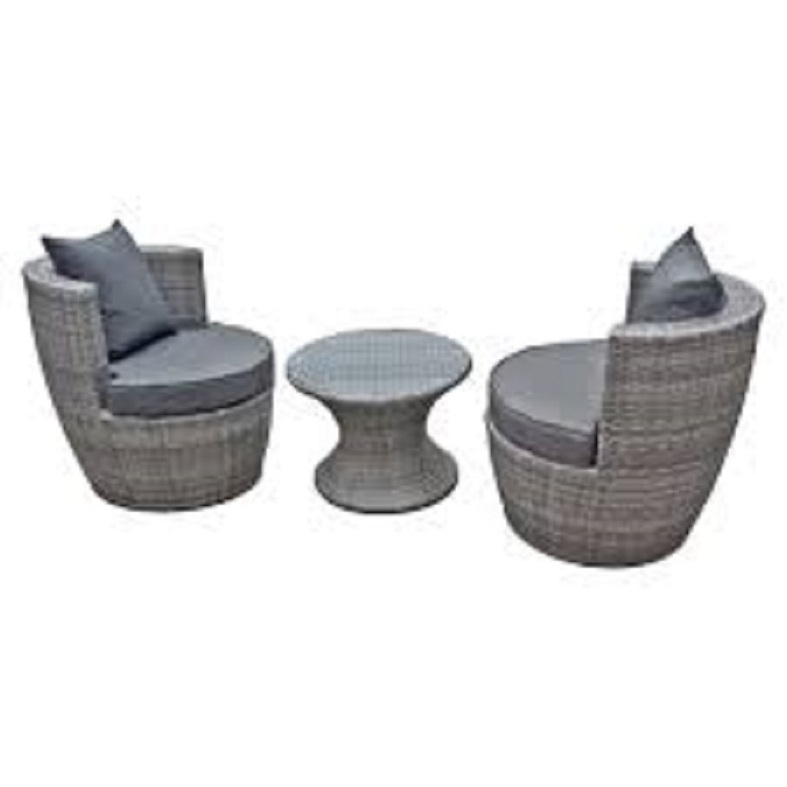 COFFEE 3 PIECES SET OUTDOOR PE RATTAN WEAVING GARDEN FURNITURE/ PATIO PRODUCT/ TABLE WITH T GLASS