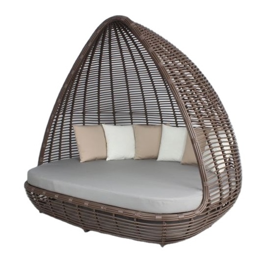 Outdoor furniture wicker PE white rattan garden furniture with poly rattan sun lounger