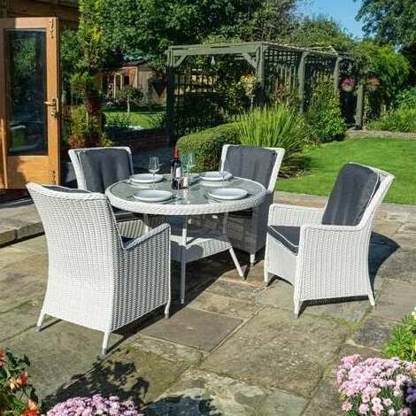 Wicker PE white rattan outdoor/indoor furniture with 6 chairs and table for your family