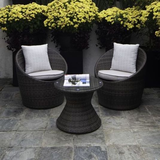 Synthetic PVC Rattan Coffee and Dining Table Set For Outdoor Furniture In Outdoor Garden