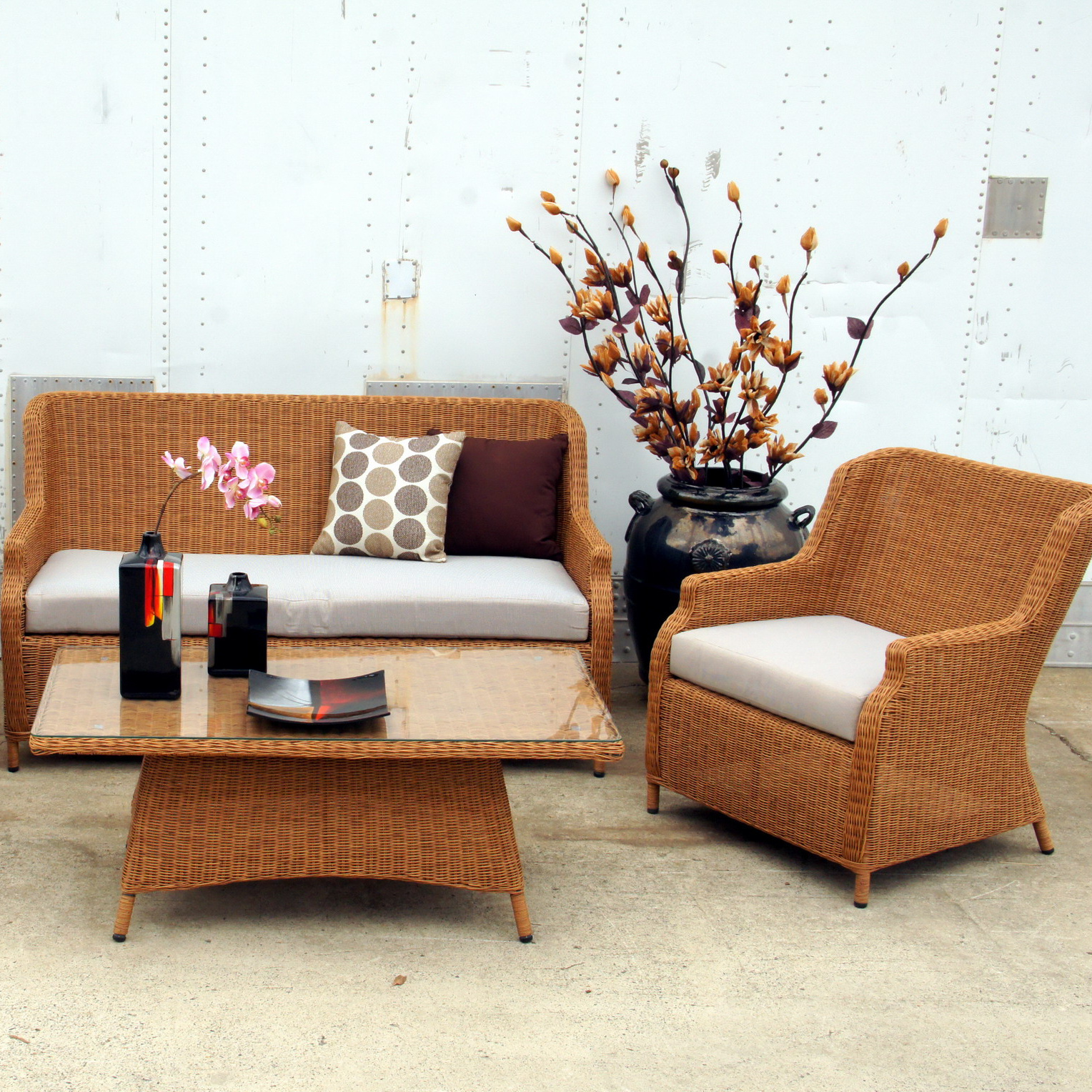 Cheap price hot Sofa set/ poly rattan  outdoor indoor furniture from DL// Vietnam