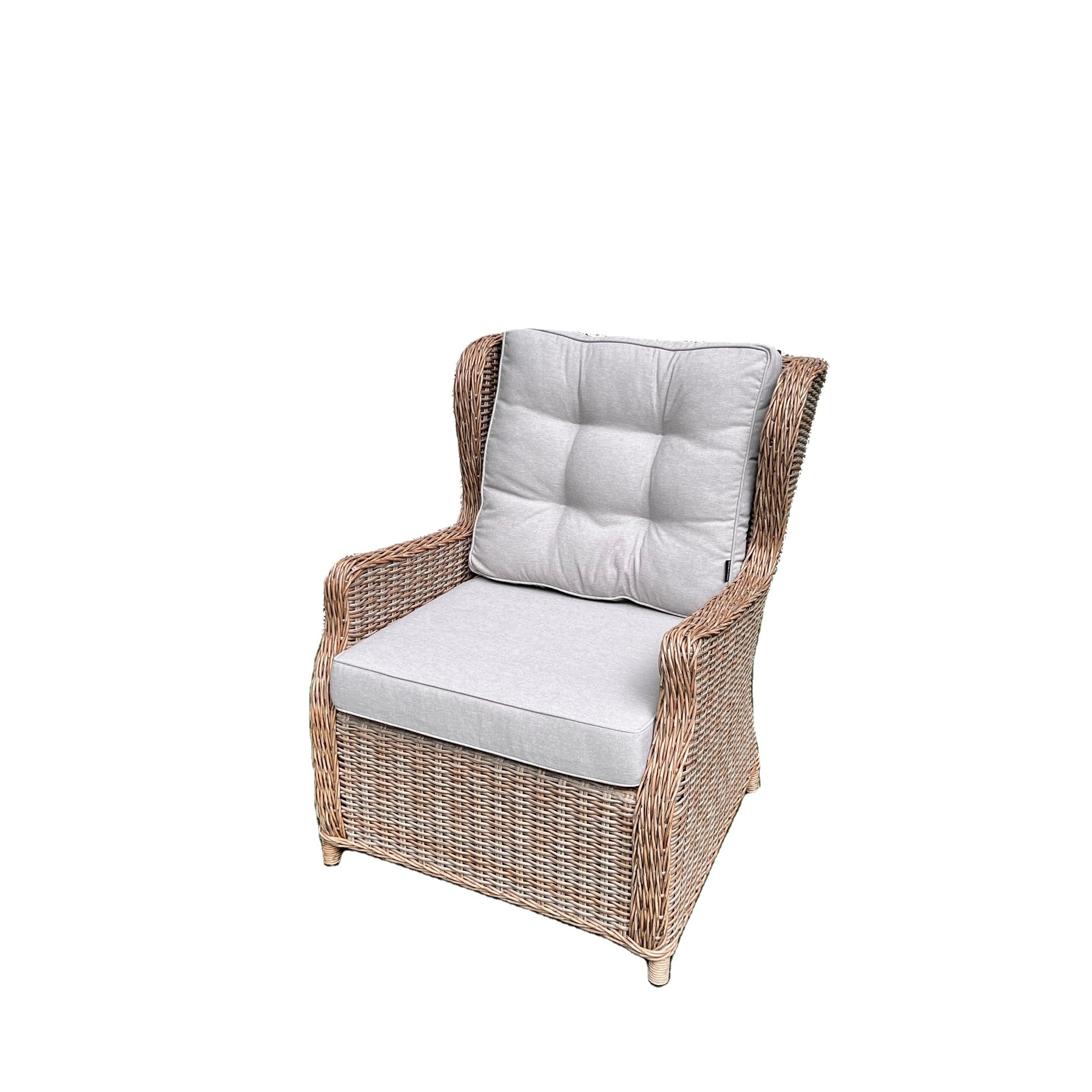 Royal Poly rattan Armchairs with cushion 10cm Garden armchairs wicker patio dining chair place in patio and garden furniture set