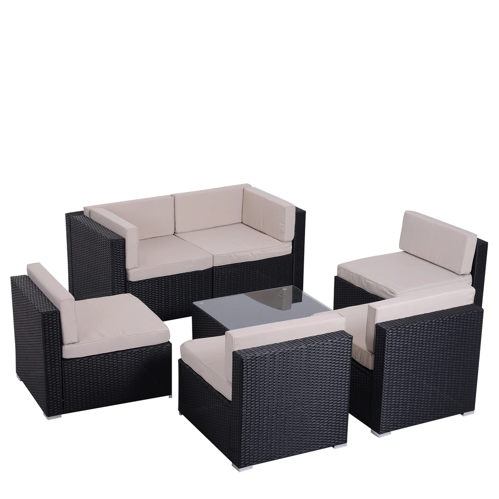 Garden furniture the frame of the outdoor sofa set is made from powder-coated aluminum and weather-resistant synthetic rattan