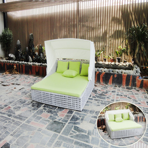 Hot Sale Modern Design Garden Furniture Outdoor Beach Aluminum Frame Lounge Daybed With Canopy