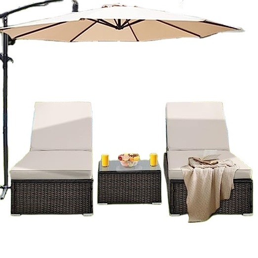 Sun lounger chaise outdoor sunbed rattan chairs garden deck chair sun lounger swimming pool daybed patio furniture