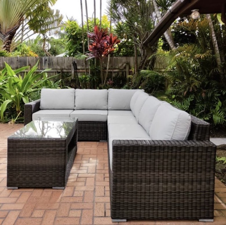 Best Seller Outdoor Rattan Sofa Modular Conversation Patio Rattan Set Luxury Garden Furniture Wicker Cut Sofa