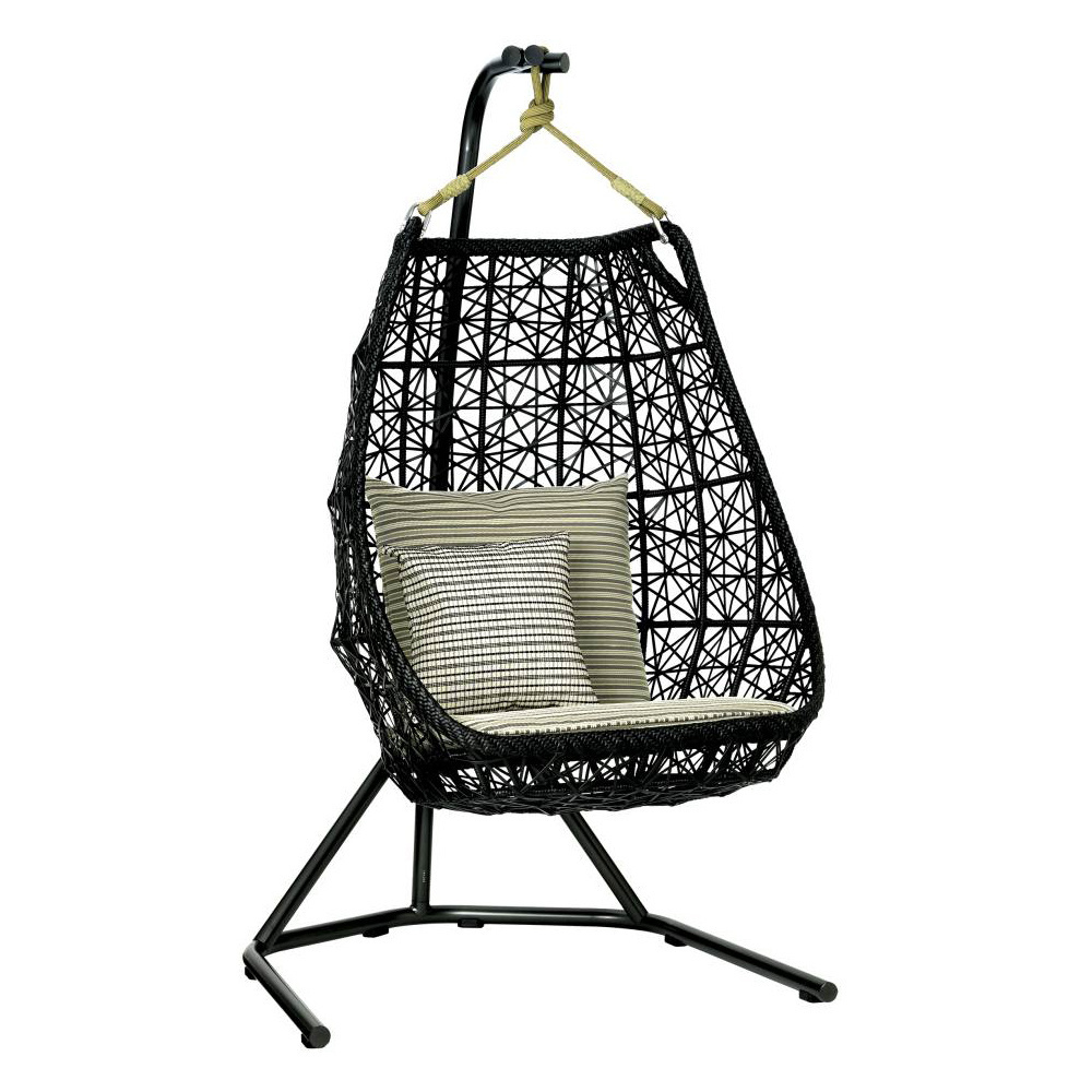 Outdoor Patio Swing Chair Furniture Rattan Wicker Furniture High Modern Swing Chair With Cushion Hotel/Villa Dining Furniture