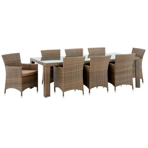 Garden Dining Set With Eight Chairs And One Table Glass Would Make A Great Addition To Any Modern Garden Or Patio