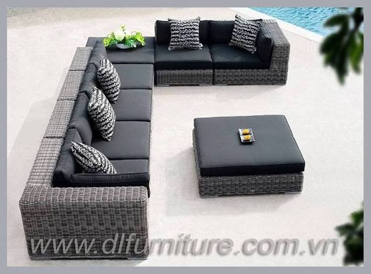 DL Outdoor Patio Furniture Sets Rattan Chair Wicker Conversation Sofa Set Backyard Porch Garden Poolside Balcony Use Furniture