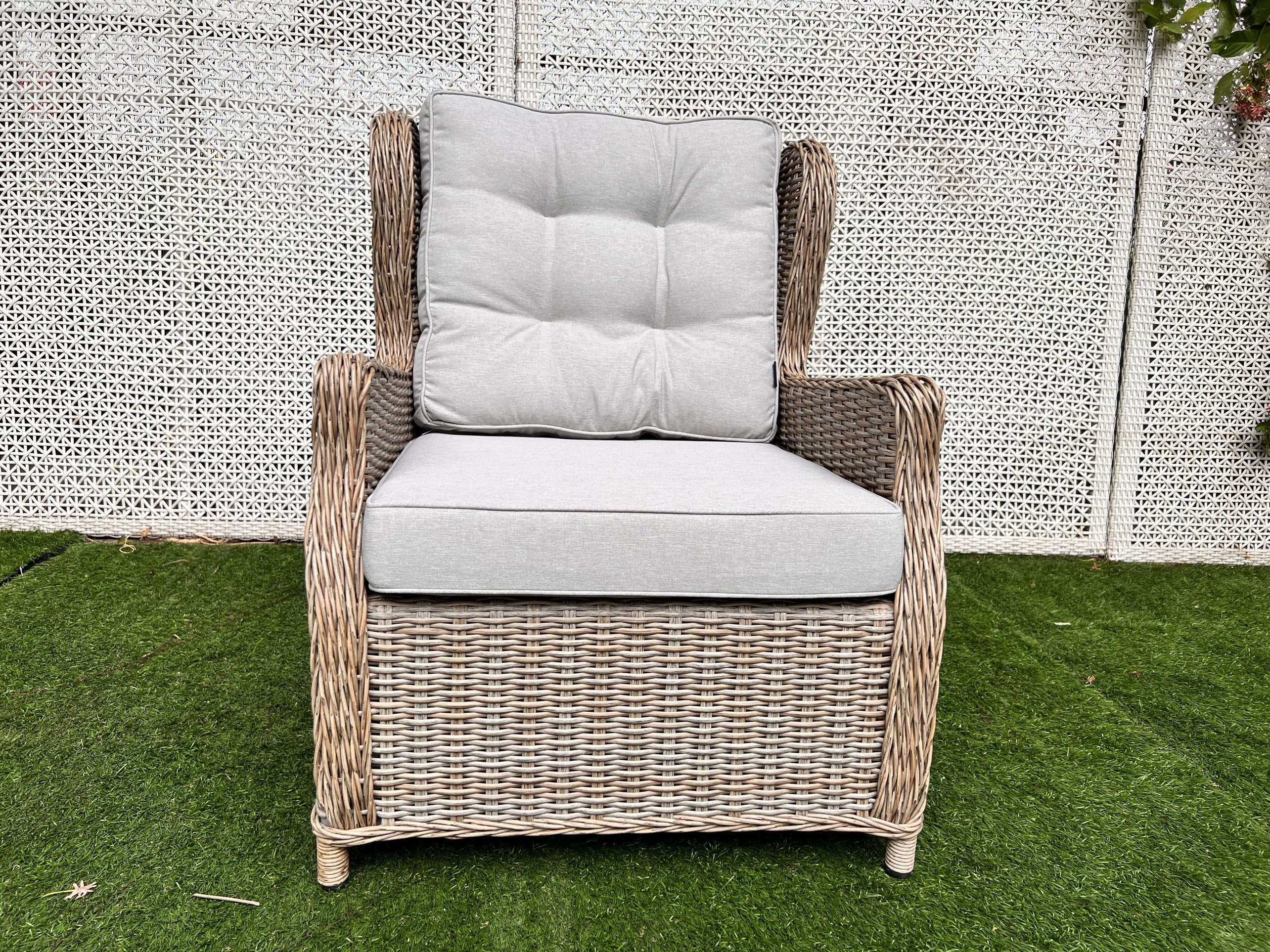 Royal Poly rattan Armchairs with cushion 10cm Garden armchairs wicker patio dining chair place in patio and garden furniture set