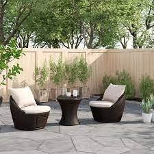 Synthetic PVC Rattan Coffee and Dining Table Set For Outdoor Furniture In Outdoor Garden