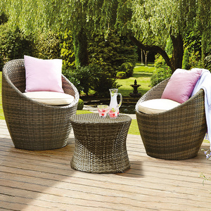 Synthetic PVC Rattan Coffee and Dining Table Set For Outdoor Furniture In Outdoor Garden