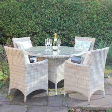 Dark Brown Rattan Wicker Rattan Dining Set Outdoor Furniture With 4 Chairs And Table